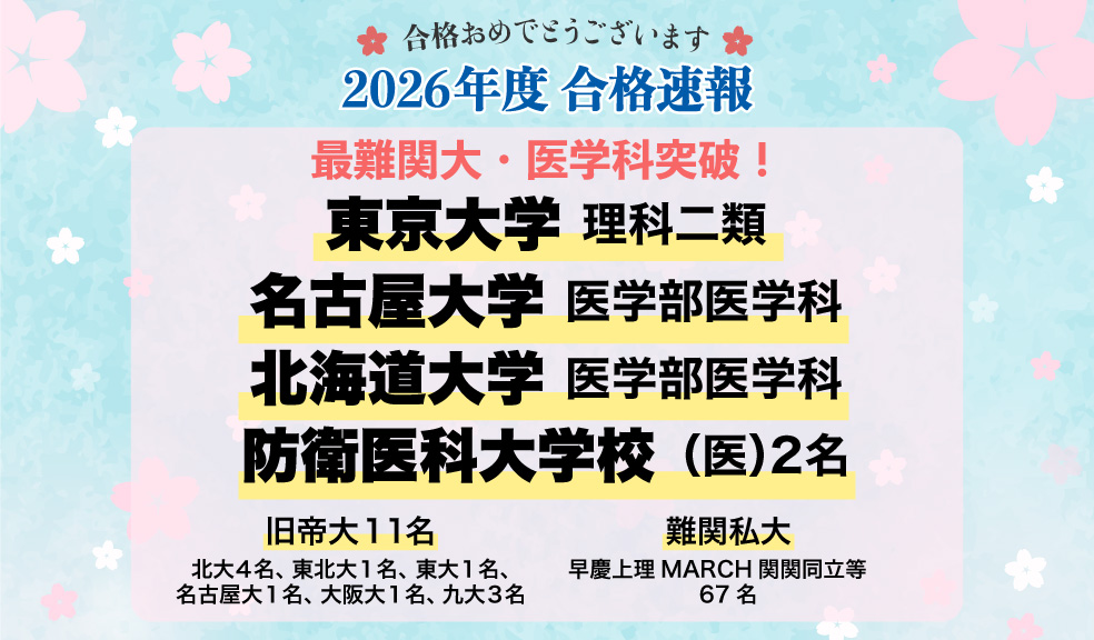 2026年度合格速報